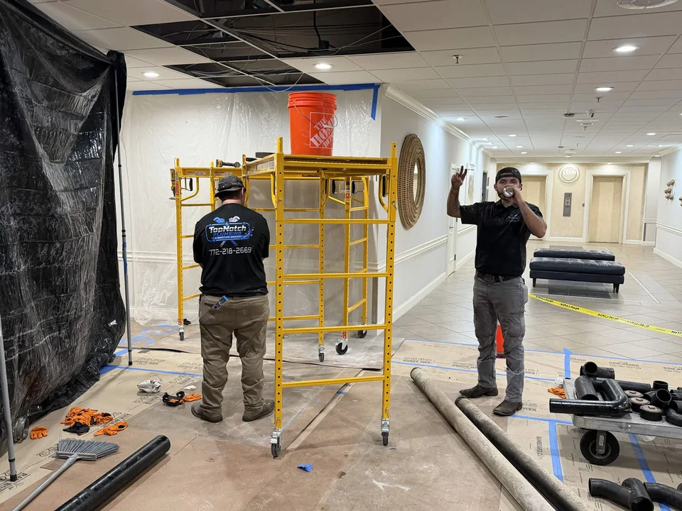 Top Notch crew working inside a commercial space